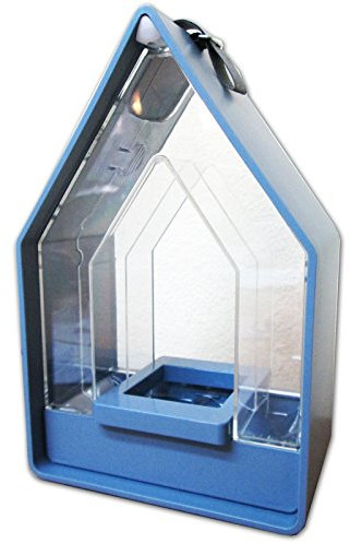 POETIC/EMSA - Futtersilo - Vogel Futterspender für den Außenbereich - Wasserdicht und wetterfest - Pflegeleicht - Aus recyceltem Kunststoff- Farbe Altblau