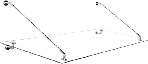 Glaszentrum Hagen - Glasvordach Vordach Pavillion Türvordach Markise Haustürvordach VSG-Glas inkl. Edelstahlhalter (Typ - Std, 120x90cm)