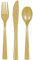 Unique Party 39505-Lot de Couverts en Plastique pour 6 Invités-Or-18 Pièces, 39505, doré