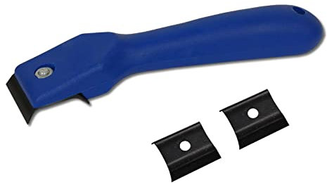 DEWEPRO® Farbkratzer - Lackschaber inkl. 2 Stück Ersatzklingen - Klingenbreite 40mm - Farbschaber - Fensterschaber - Schaber