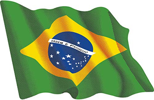 Artimagen Sticker drapeau vague Brésil moyen 80 x 60 mm
