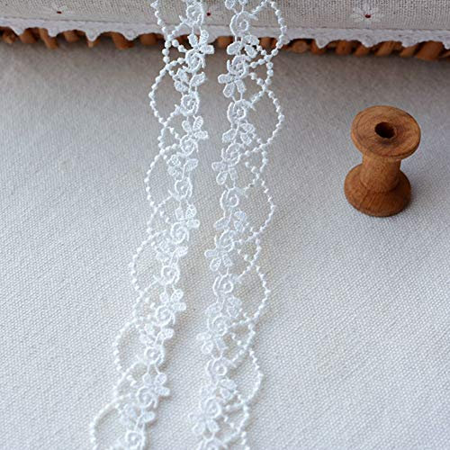 DAHI spitzenband 15 Yard Spitzenborte Ätze Spitze für Choker Halsketten Nähen Handwerk Hochzeit Deko Scrapbooking Geschenkbox (D-weiß)