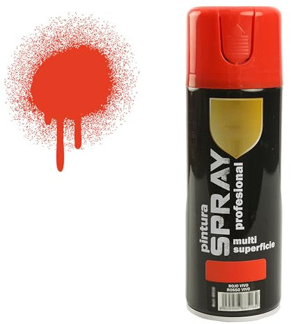H HANSEL HOME Pintura Spray Rojo Vivo 400 Ml
