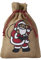 | 3 naturfarbene Jutebeutel, Jutesäcke mit farbigem Weihnachtsmann Motiv, Nikolaus, Geschenkverpackung, Weihnachten, Dekoration, Santa Claus, Geschenk, Advent, Winter, Weihnachtsfest (30x20 cm)