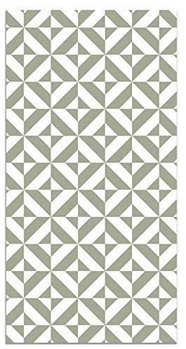 Panorama Vinylteppich Grün Geometrie - 80x300 cm - Waschbar rutschfest Küchenteppich