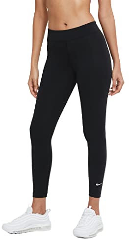 Nike Damen W Nsw Essntl Lggng 7/8 Lbr Mr Leggings, Black/White, L EU