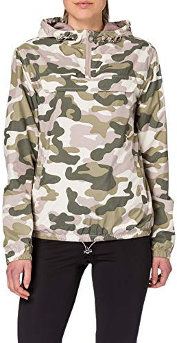 Urban Classics Ladies Pull Over Jacket Coupe-Vent, Camo Duskrose, XS Femme