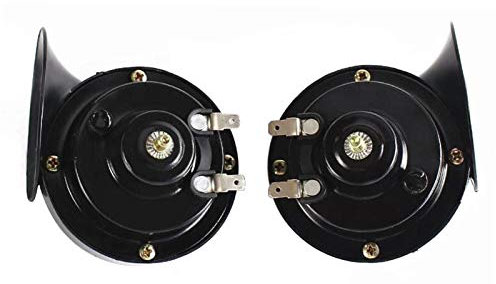 2 Stück Train Horn, Lautsprecher Auto Zug Hupe 12v Für Auto 300dB Laut Drucklufthorn Fanfare Fahrradhupe, Universal Elektrisch Super Horn Für Motorrad Lkw Boot Cars, Wasserdicht (Schwarz)