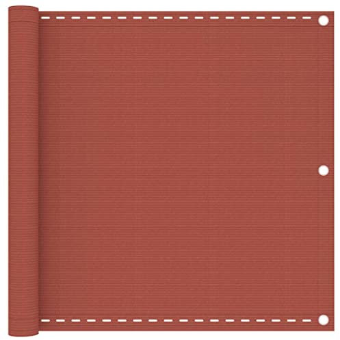 vidaXL Balkon Sichtschutz Bespannung Terrasse Windschutz Sonnenschutz Balkonbespannung Balkonverkleidung Balkonsichtschutz Terracotta-Rot 90x500cm HDPE