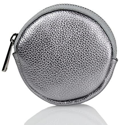 irisaa Damen Münzbörse, kleine Geldbörse mit Reißverschluss, Mini Portemonnaie Coin Pocket für Frauen Mädchen Kinder, Damen Tasche 2020:Silber