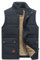 KEFITEVD Fleece Weste Herren Warm Ärmellos Übergangsjacke Herbst Winter Freizeit Weste Viele Taschen Angelweste Männer Dunkelgrau 2XL