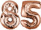 DekoRex Folienballon Rosegold 82cm Geburtstag Jubiläum Hochzeit Deko (Zahl 85)