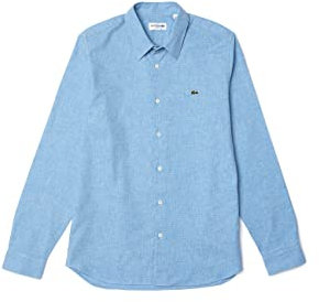 Lacoste Men's CH2573 Woven Shirts, Overview/Flour, 38
