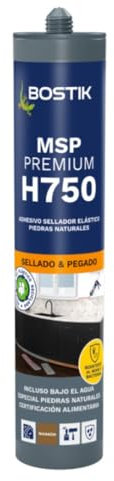 Bostik H750 SEAL'N'BOND PREMIUM, Adhesivo-Sellador Híbrido de Primera Calidad Piedras Naturales, Marrón Cartucho 290 mL