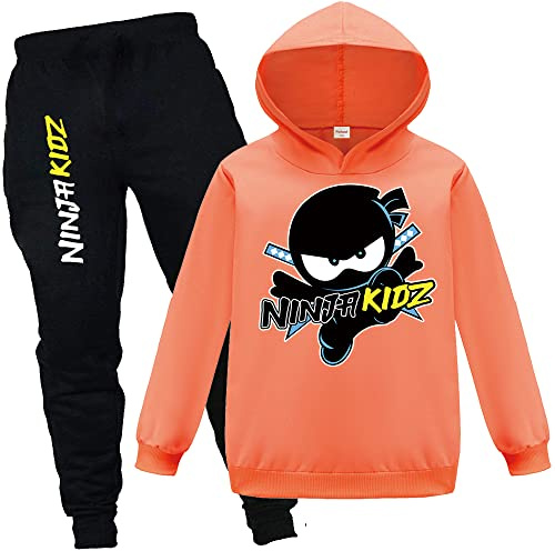 Forlcool Gamer Kids Tracksuits Boys Girls Hoodies and Trousers 2pc Outfits Casual Jumper and Joggers Set (Orange,7-8 Years,7 Years,8 Years)