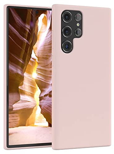 EAZY CASE Premium Silikon Handyhülle kompatibel mit Galaxy S22 Ultra 5G Slimcover mit Kameraschutz und Innenfutter, Silikonhülle, Schutzhülle, Bumper, Handy Case, Hülle, Softcase, Rosa