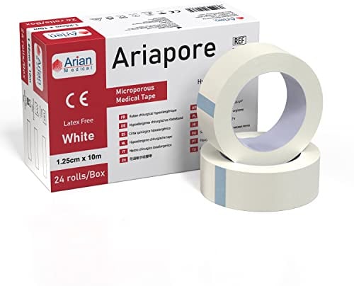 Microporous Medical Tape Waterproof, 6 Rolls 1.25cm x 10m - Hypoallergenic Surgical Tape for Wound Care, Dressings & Face, First Aid Waterproof Bandage for Sensitive Skin