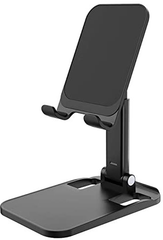 XPEX 1 Supporto per Telefono Regolabile, Supporto per Telefono, Base di Supporto Pieghevole per Desktop, Tablet e Smartphone (Nero)