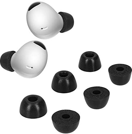 kwmobile Replacement Ear Tips Compatible with Samsung Galaxy Buds 2 Pro - Set of 6 - Memory Foam Eartips - Black