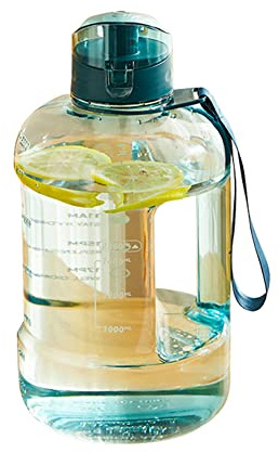 JAWSEU Gourde Sport, 1.5 Litre Bouteille D'eau avec Poignée Marqueur de Temps de Motivation Water Bottle Sans BPA Bouteille D'eau de Sport Réutilisable pour Sport, Fitness, Plein Air, Randonnée