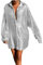 Pailletten Tshirt Damen Glitzer Hemd Shirt Langarm Shirts V-Ausschnitt Oberteile Schön Glänzend Longshirt Casual Elegante Festlich Mode Glitzertop Pailletten Bluse Casual Tunika Disco Party Kostüm