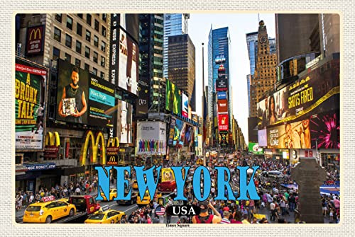 Ontrada Blechschild 20x30cm gewölbt New York USA Times Square Zentrum Deko Geschenk Schild