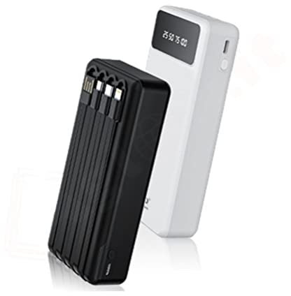 Power Bank 25800 mAh TT26000 4 sorties batterie recharge smartphone et tablette, chargeur avec câbles intégrés USB, type C, micro USB (TT26000)