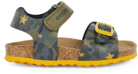 Geox Bébé garçon B Sandal Chalki Boy, Sage Ochreyellow, 24 EU