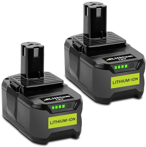2X Replacement for Ryobi Battery 18V 5.0Ah P102 P103 P104 P105 for Ryobi 18V RB18L50 RB18L25 RB18L15 RB18L13 P106 P107 P109 Cordless Tools Goodexo