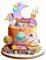 Guoguonb Rosa Weltraumplanet Tortendekorationen 1 Groß Mond Happy Birthday Cake Topper und 18 Stück Weltraumthema Cupcake für Weltraum Thema Kuchen Deko Geburtstagsparty Dekoration