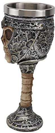HOMSFOU 1 Pc Gobelet Grillage ?tes Verres Tumbler Vin Calice Viking Potable Tasse Acier Verre à Boire Du Vin Boisson Tasse Verres à Vin Squelette Banquet Acier Inoxydable