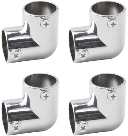 INCREWAY 4 Sets L Shaped Pipe Clamps, 90 Degree Elbow Two Port Pipe Connector, Zinc Aloy Joint Chain Link Fence Fitting, Fit Trade Size 1 Electrical Metal Tubing