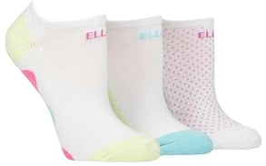 ELLE Cushioned No Show Socks - Ladies Soft Breathable Bamboo Invisible Low Cut Socks Multipack of 3 Keylime Pie 4-8