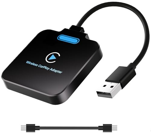 Comboss Apple Wireless CarPlay Adapter: Wireless CarPlay Adapter Dongle Konvertieren Werkseitig Verkabeltem CarPlay zu Wireless Plug-und-Play, Kompatibel mit 98% der Autos & iPhone iOS 10+