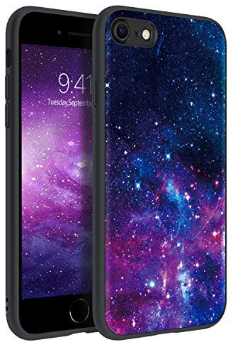 BENTOBEN for iPhone 7/8/SE 3/2 (2020/2022) Phone Case, Glow in the Dark Nebula Galaxy Pattern Soft Silicone Slim Flexible Bumper Shockproof Protective Women Men Case for iPhone 7/8/SE- Purple