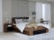 Forte JAWA Bett 200 210, Bett mit 1 Schublade, Modernes Doppelbett, Schlafzimmer, Holzwerkstoff, Edeleiche Holzdekor/Schwarz Hochglanz, 203,6 cm breit x 99,5 cm hoch x 163,5 cm tief