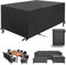 Funda Para Muebles de JardíN, Fundas Protectora Para Conjuntos de Muebles, Anti Viento Anti Uv Para Mesas Sillas Sofás Exterior, Funda Mesa Jardin Cuadrada (Negro, 150*90*75cm 420D)