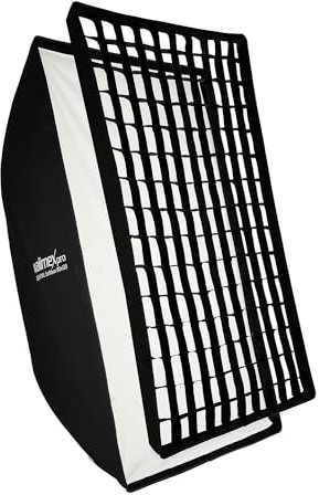 Walimex pro Essential Softbox 80 x 120 cm, girevole a 360°, montaggio semplice, con griglia, adattatore Bowens e borsa per il trasporto, ideale per la fotografia di prodotti e persone