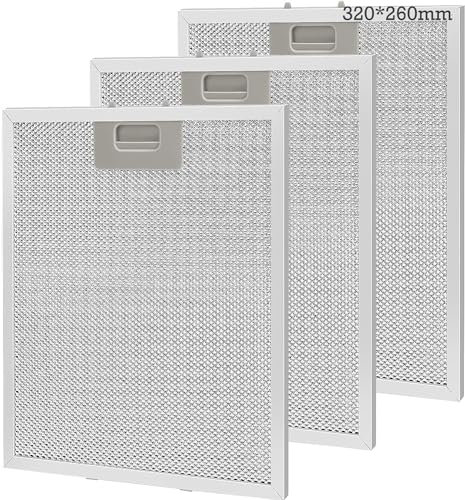 3pcs Filtro Campana Extractora,320 * 260mm Rejilla Campana Extractora Filtro de Grasa para Campana Extractora Filtro para Campana de Cocina Reemplazo de Filtro
