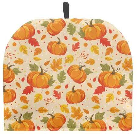 Coloranimal Autumn Pumpkin Tea Cozy Cover Insulated Teapot Dust Cover Coffee Pot Protector Cavcas Teapot Cover for Keeping Warm Autumn Theme Teapot Kettle Dust Cover