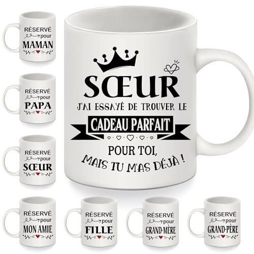 Tasse à café pour soeur de la part de la soeur du frère J'ai essayé de trouver le cadeau parfait pour toi mais tu m'as déjà Cadeau d'anniversaire Cadeau de Noël pour soeur Tasse à café Drôle (sœur)