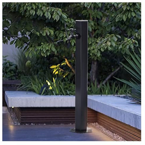 Robinet de Jardin antigel extérieur avec Pistolet pulvérisateur, Support de Tuyau Vertical et Robinet en Laiton pour Lavage de Voiture et Irrigation, Colonne d'eau autoportante, Poteau d'inc