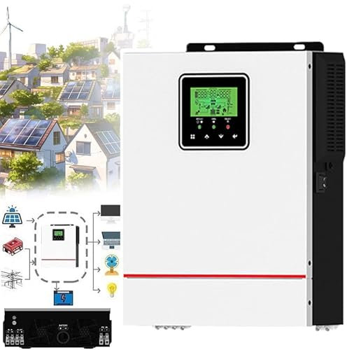 Chargeur Onduleur Hybride Solaire (1000 W/1500 W), 12/24 V Cc à 220-240 V Ca, ContrôLeur De Charge Mppt 40 A IntéGré, Fonctionne Avec Plomb-Acide/Lifepo4 (Prise En Charge Sans Batterie),12V-1000W