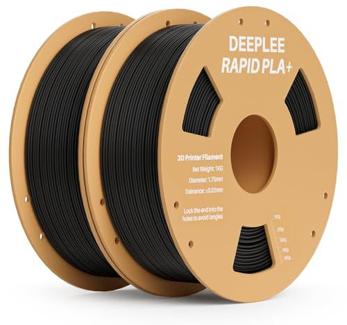 DEEPLEE Rapid PLA Plus Filament 1.75mm, High Speed 3D Drucker Filament up to 600mm/s, PLA+ Filament Maßgenauigkeit +/- 0.02 mm für die meisten FDM 3D Drucker, Schwarz 2KG
