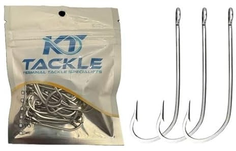 long shank fishing hook available in sizes 5/0, 4/0, 3/0, 2/0, and 1/0 25Pcs (5/0)