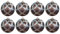 Mundgeblasene Christbaumkugeln aus Glas, 8 cm Durchmesser, anthrazit/Silber, glitzernd, designt, 8 Stück, 80550