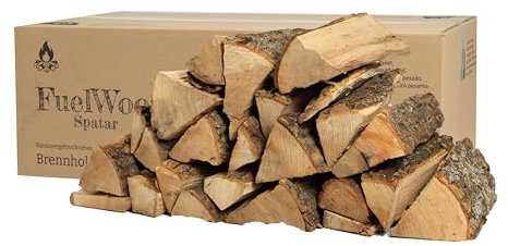 Leña de roble premium de 45 l, secado al horno, 25 cm, menos del 15% de humedad, ideal para horno, chimenea, barbacoa, barbacoa y hoguera, leña, leña, barbacoa (45 litros)