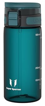 Super Sparrow Trinkflasche Kinder - TouchSip Wasserflasche - 500ml - BPA-frei - Ideale Sportflasche - Strohhalm Tritan Flasche für Kinder, Sport, Outdoor und Camping - Leicht