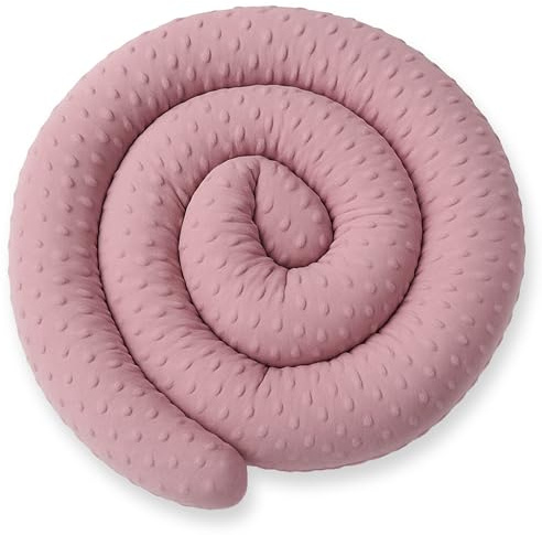 XL 155 cm Bettschlange für Allergiker Bettkissen Stillkissen Bettrolle Zierkissen Bettumrandung Schlange Handmade 100% Minky ekmTRADE (96 – Minky Dreckiges Rosa, 155 cm)