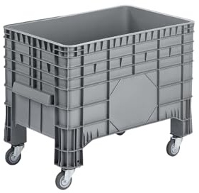 Großbehälter 1040x640x790 mm geschlossen mit 4 Lenkrollen